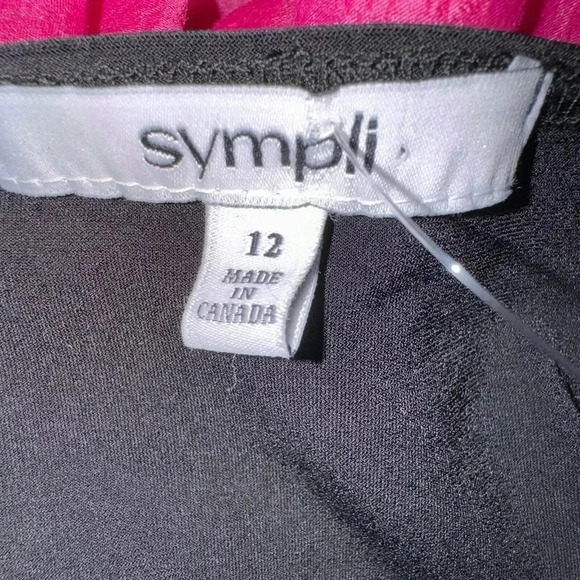 SYMPLI Size 12 Black scoop neck jersey boxy top 3/4 sleeves - Picture 5 of 8